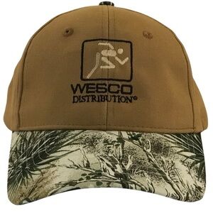 Game Guard's "Wesco Distribution" Adjustable Brown Gold & Green Camou Ball Cap